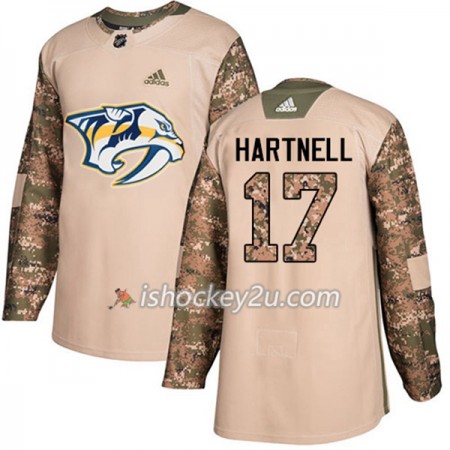 Mænd NHL Nashville Predators Trøje Scott Hartnell 17 Adidas 2017-2018 Camo Veterans Day Practice Authentic